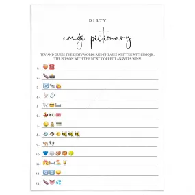 Dirty Emoji Pictionary Game With Answers Printable