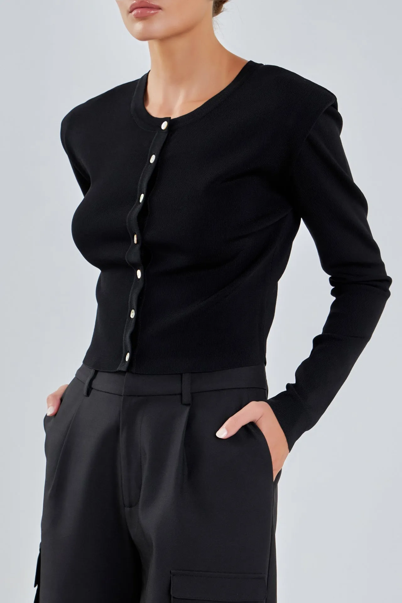 Shoulder Pad Cardigan